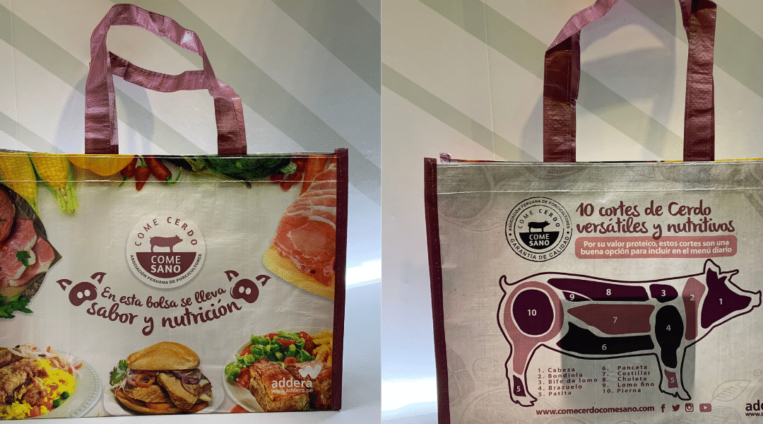 Addera desarrolló la bolsa reutilizable para la campaña Come Cerdo Come Sano