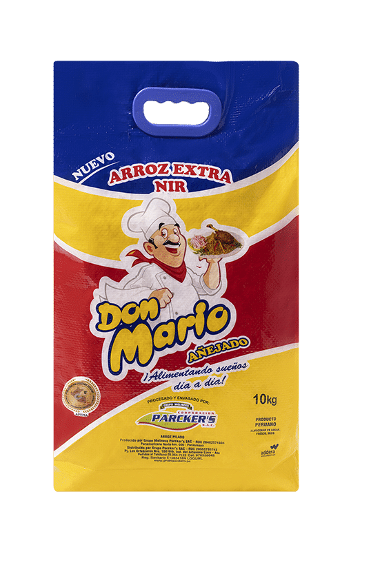 Don Mario 10k arroz sacos de rafia bopp base pegada 27